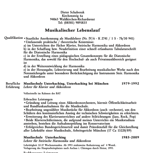 Dieter Schaborak (1952-2020) - Harmonika- und Griffschriftinnovationen seit 1985